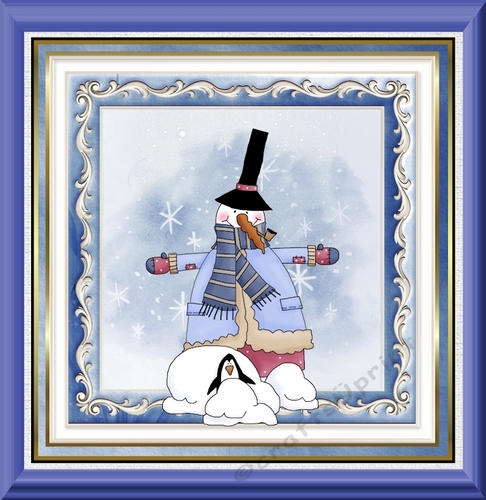 Snowman and penguin friend
