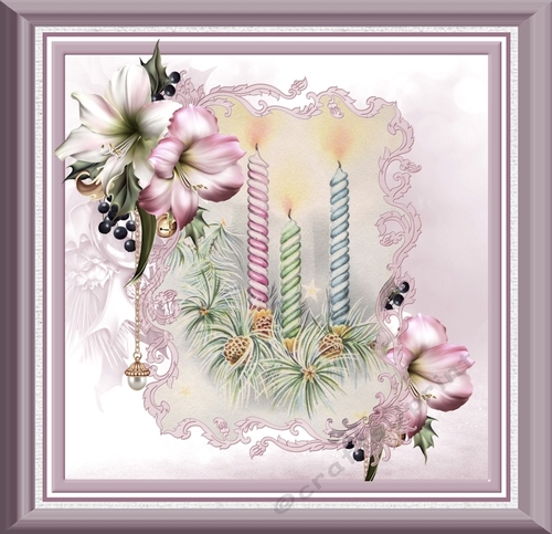 Christmas candles and flowers