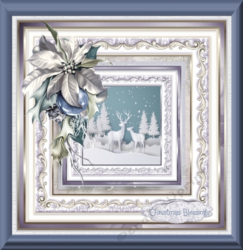 reindeer and poinsettia