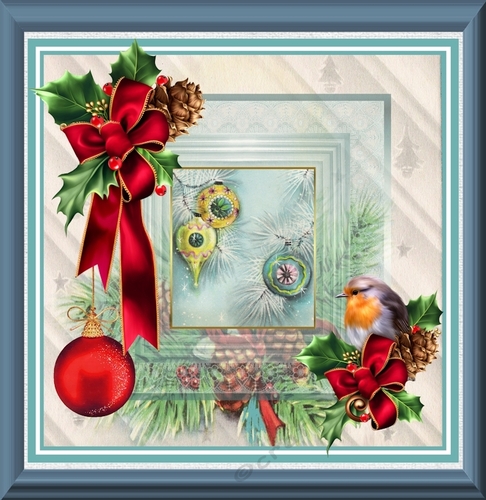 Bauble and holly
