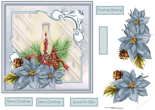 Christmas lamp and poinsettia