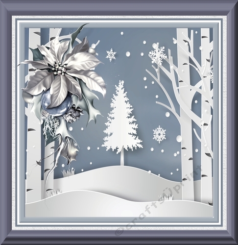 The fir tree and poinsettia