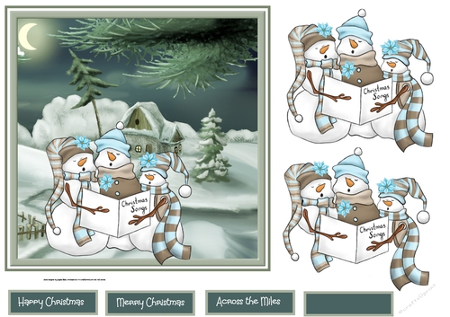 Snowmen carol singers
