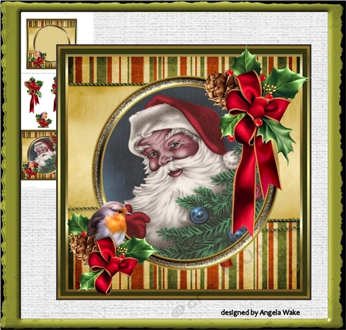 Festive Santa and robin