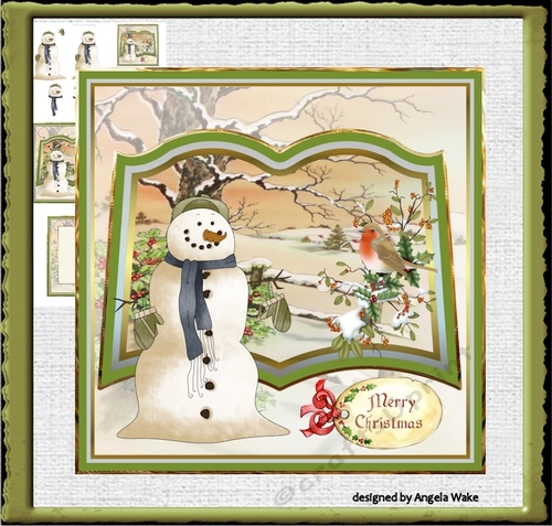 Snowman and robin