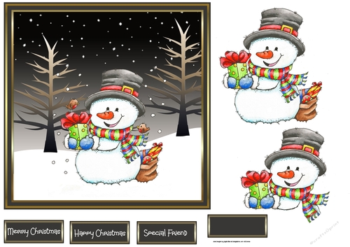 snowman brings gifts