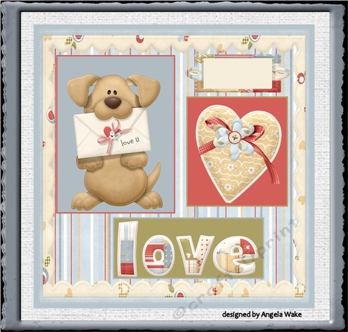 Valentine dog and heart
