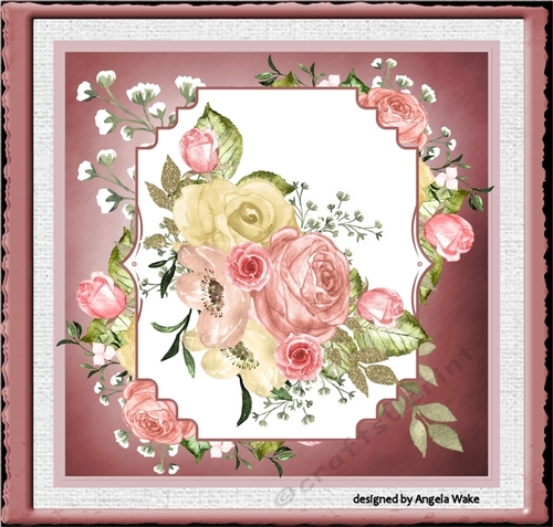 Pink rose and poppy