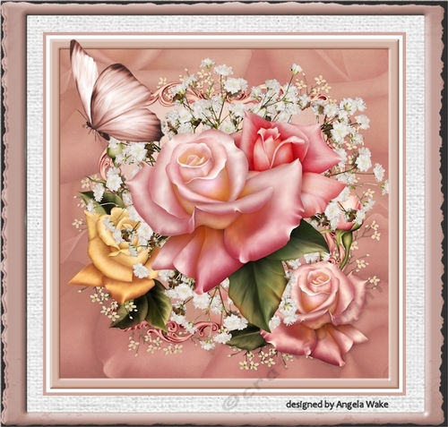 Rose and baby breath