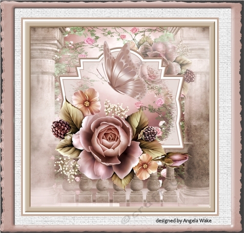 Rose garden and butterfly