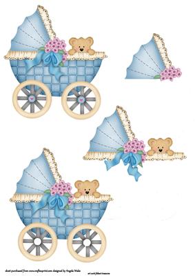 Baby Boy Blue Pram