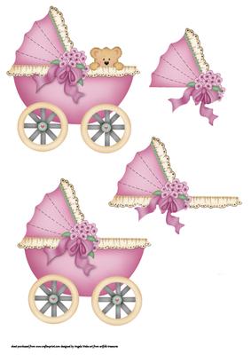 Baby Girl, Pink Pram