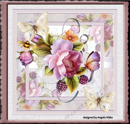 English rose and butterfly