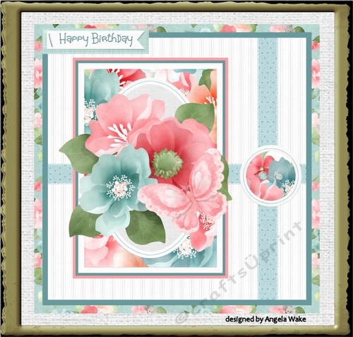 Mixed poppy and butterfly