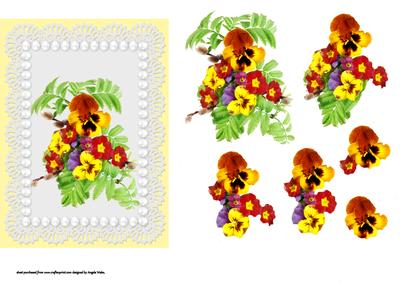 Pansies,ferns and Pearls