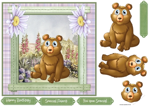 Bear and the flowers