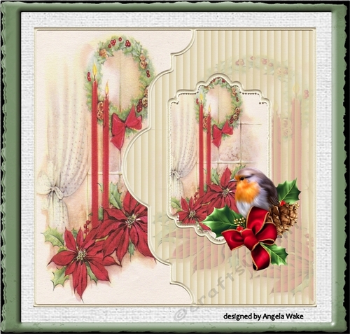 Red candles and poinsettia
