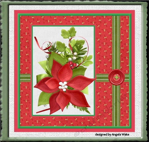 Red poinsettia and berry
