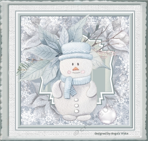 A snowman and poinsettia