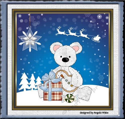 Polar bear with gift