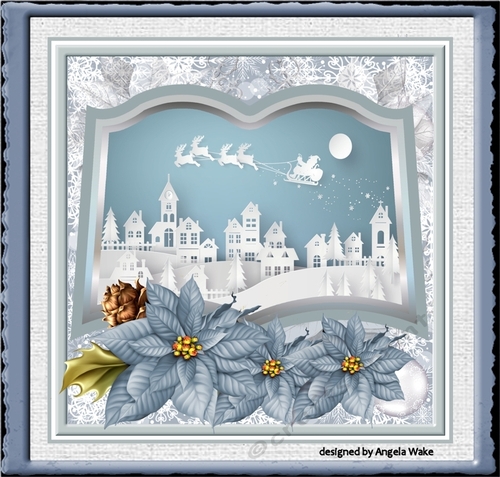 Santa over the roof tops book theme