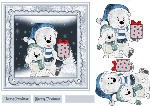 Polar bears with a gift