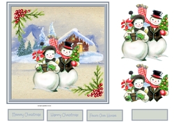 snowman prepares for Christmas