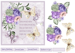 Mixed flowers and butterfly