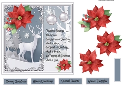 Poinsettia and reindeer