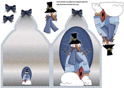 Blue Snowman Globe
