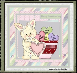 Rabbit and a cup full of love hearts