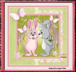 Love rabbit with flowers