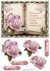 Open book of roses