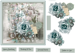 Blue rose 7x7 card
