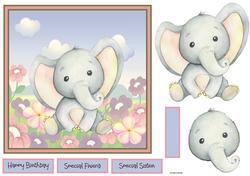Baby elephant 7x7 card