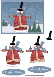 Snowman in the Freezing Snow