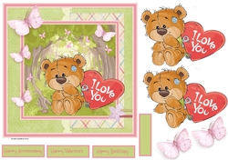 Love bear and butterfly 7x7