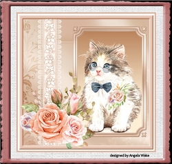 Cat and the roses 7x7