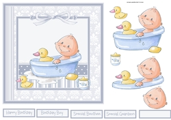 Baby boy and duck 7x7