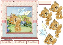 Teddy bear wishes sent to you 7x7 card