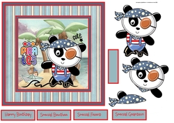 Pirate panda 7x7 card