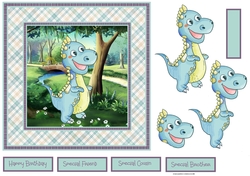 Happy Dino 7x7 card