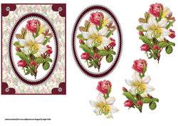 Vintage Look Flowers and Hearts