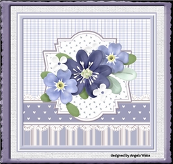 Blue flowers 7x7 card