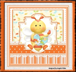Bee with a heart 7x7 card