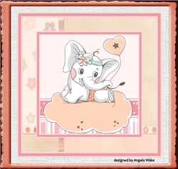 Baby elephant 7x7 card