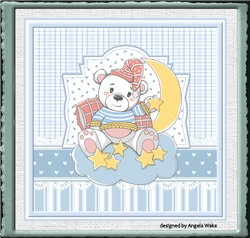 Teddy bear on a cloud 7x7 card