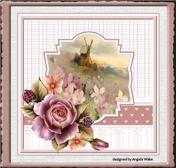 Sunrise at the windmill 7x7 card
