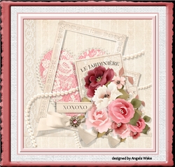 Vintage rose 7x7 card