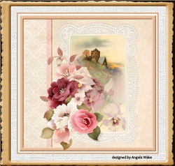 Vintage rose 2.7x7 card